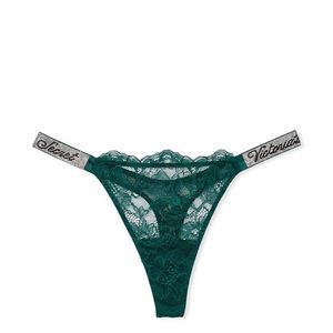 Victoria Secret Shine Strap Lace Thong Panty  - New   ST   11179062